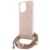 Guess GUHCP15LHC4SEP iPhone 15 Pro 6.1różowy/pink hardcase Crossbody Cord 4G Print